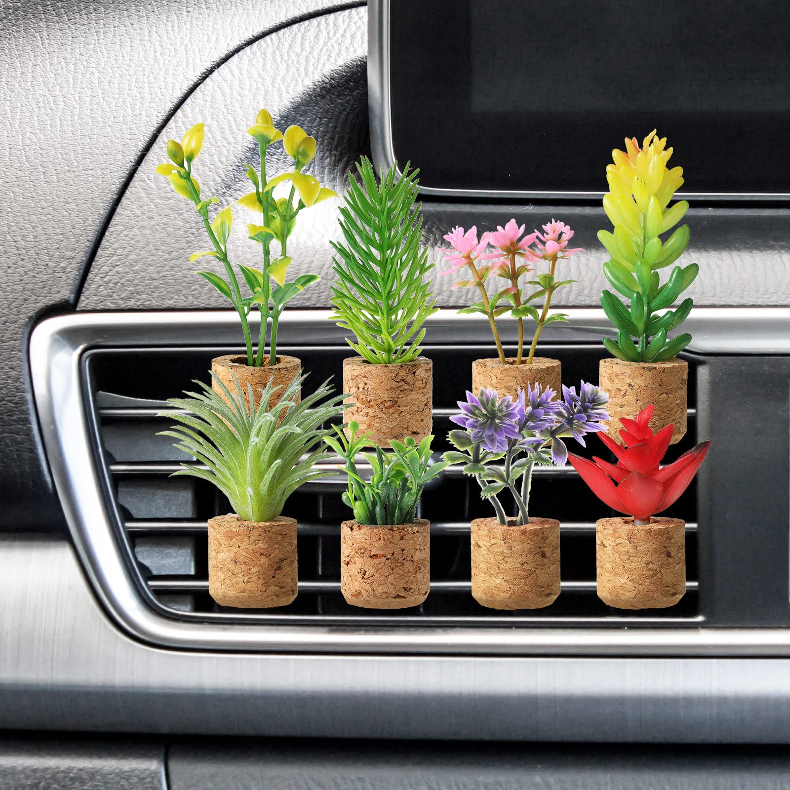 Amazon.com: 8 Pieces Artificial Plant Air Vent Clips Succulents